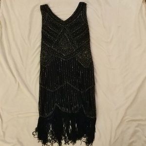 Beaded and fringed dress